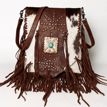 American Darling Large Crossbody Hair On Genuine Leather Western Women Bag Handbag Purse|